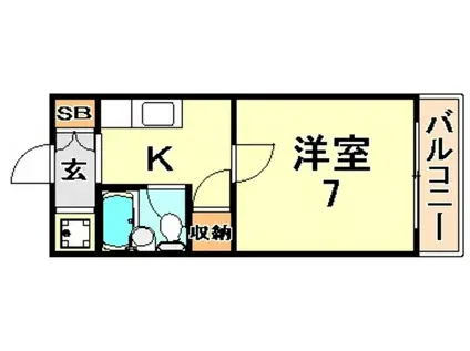 コーポアガペ(1K/2階)の間取り写真
