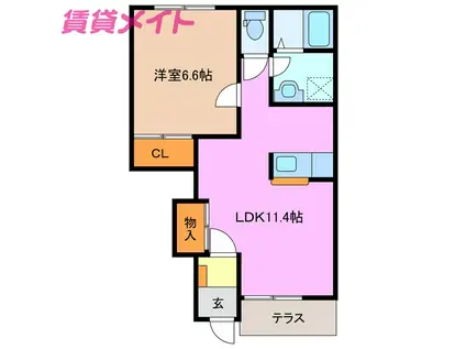 グッドヒルズIM(1LDK/1階)の間取り写真