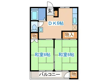 ファミール今市(2DK/2階)の間取り写真