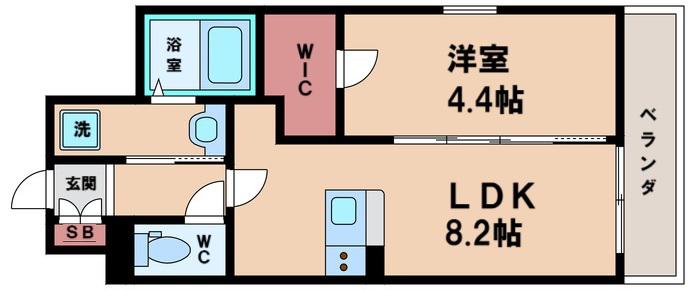 シスイル遠里小野(1LDK/3階)の間取り写真