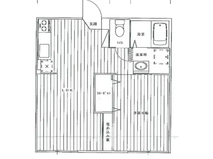 ハウス・サンバレー(1LDK/1階)の間取り写真