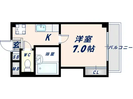 イーストレジデンス長田(1K/3階)の間取り写真