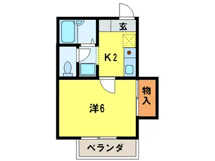 メゾン勇(1K/2階)の間取り写真