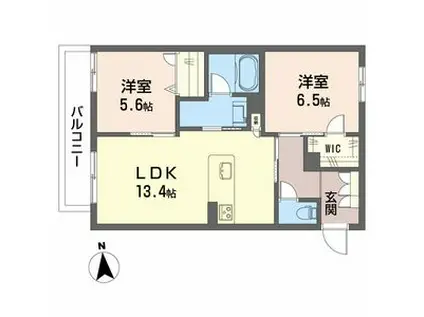 エクセレント新大宮(2LDK/2階)の間取り写真