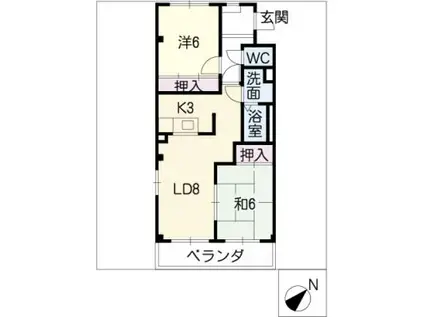 M-COURT11(2LDK/2階)の間取り写真