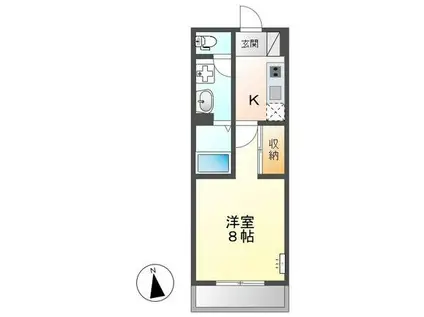 ロンド・ベル(1K/2階)の間取り写真