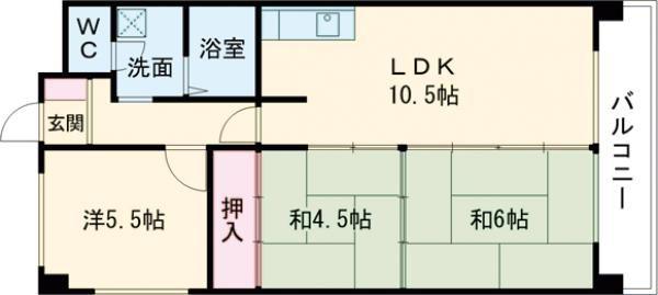 アルベール本町(3LDK/6階)の間取り写真