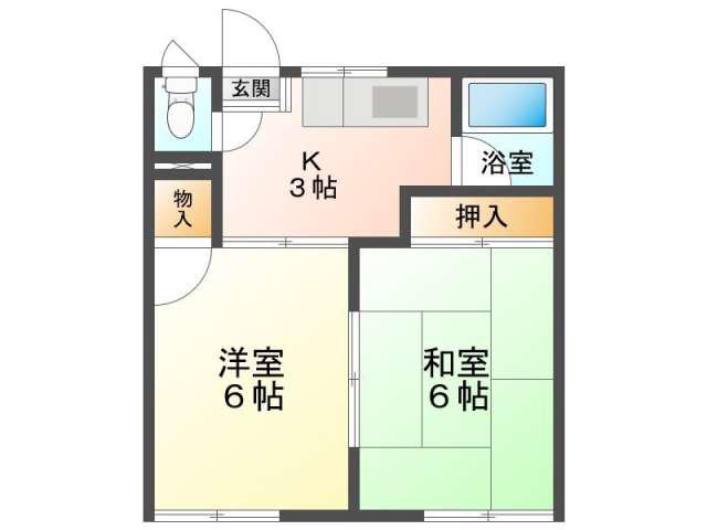 すみれハイツ(2K/1階)の間取り写真