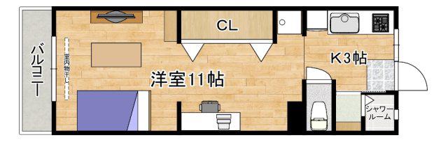 原ビル(1LDK/3階)の間取り写真