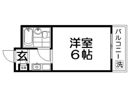 プレアール萱島(1K/3階)の間取り写真