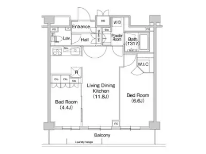 コンフォリア駒場(2LDK/2階)の間取り写真