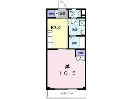 ヴィラグレイスII(1K/1階)の間取り写真