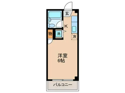 カームタウン西糀谷(1K/3階)の間取り写真