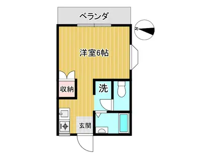 ベイサイド汐入(1K/2階)の間取り写真