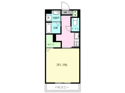 ノール泗水(1K/2階)の間取り写真