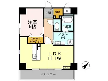 HABITATION DAIWA(1LDK/5階)の間取り写真