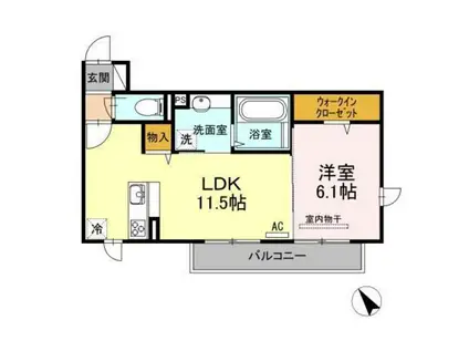 ソフィア(1LDK/2階)の間取り写真