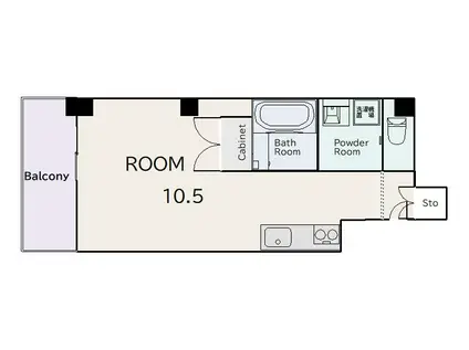 グランレブリー寺町松原(ワンルーム/3階)の間取り写真