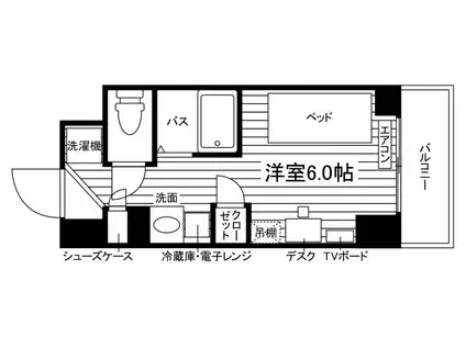 学生会館 CAMPUS TERRACE IKEBUKURO食事付き(ワンルーム/5階)の間取り写真