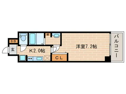 アクアプレイス京都洛南III(1K/6階)の間取り写真