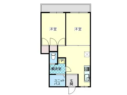 スターハイツ(2DK/2階)の間取り写真