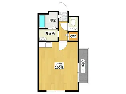 デルソーレ大和田(ワンルーム/2階)の間取り写真