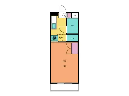 ヒルトップ和合I(1K/4階)の間取り写真