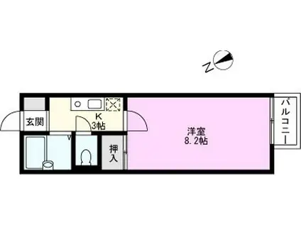 ポロスSK(1K/2階)の間取り写真