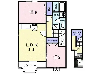 ドゥーロジュマン(2LDK/2階)の間取り写真
