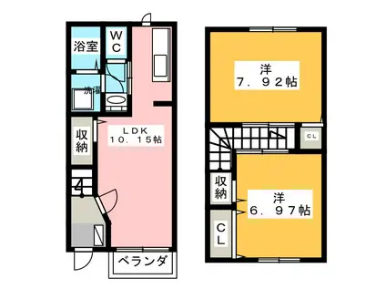 ウエストヒルズ(2LDK/1階)の間取り写真