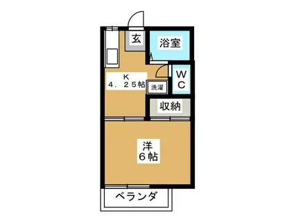 パルコート四季(1K/2階)の間取り写真