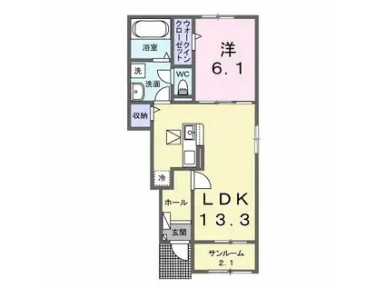 グレース(1LDK/1階)の間取り写真