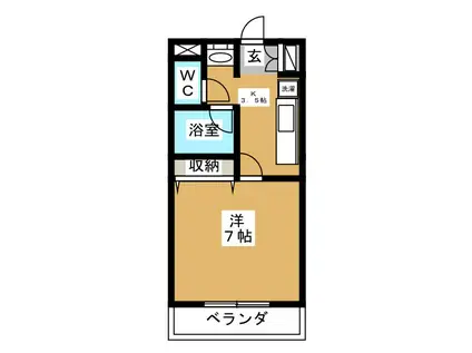 サウザンドV(1K/2階)の間取り写真