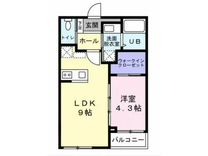 BAAN大河原(1LDK/1階)の間取り写真