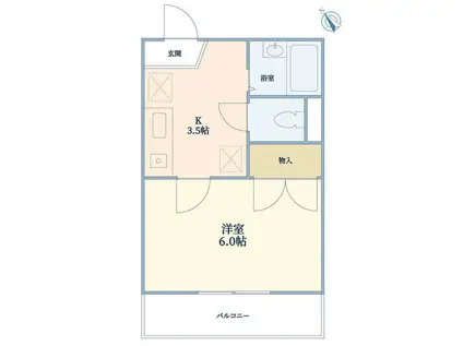 メゾン・モミジ(1K/2階)の間取り写真