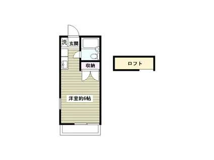 ヴュークレスト(ワンルーム/2階)の間取り写真