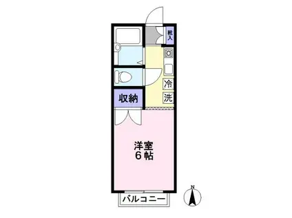 イーグルパークB(1K/1階)の間取り写真