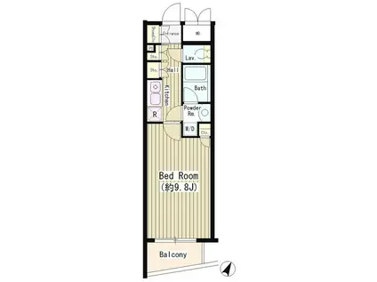 N35 イースト(1K/4階)の間取り写真