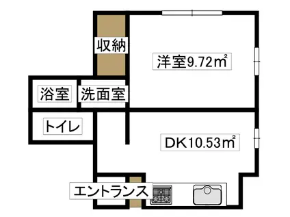 セゾンドゥグリーン(1LDK/2階)の間取り写真