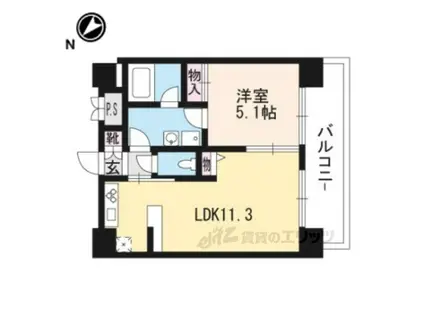 レガーロ大津なぎさ公園(1LDK/9階)の間取り写真