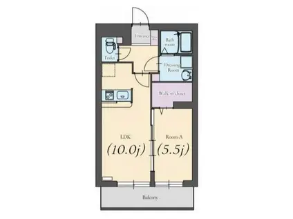 エバーグリーン(1LDK/1階)の間取り写真