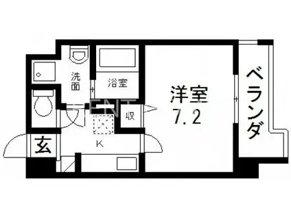 Mプラザ布施駅前参番館(1K/7階)の間取り写真