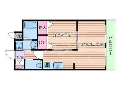 SUNBLOOM NEO(1LDK/2階)の間取り写真