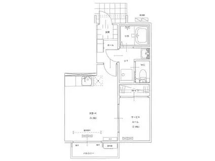 コンシェルジュライフ(1SK/1階)の間取り写真