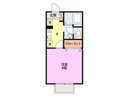 SAJA-VIVID(1K/2階)の間取り写真