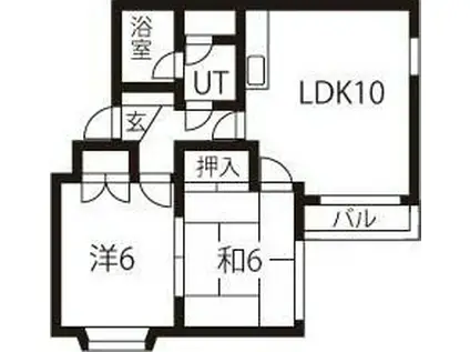 フォーレストヴィレッジ円山(2LDK/1階)の間取り写真