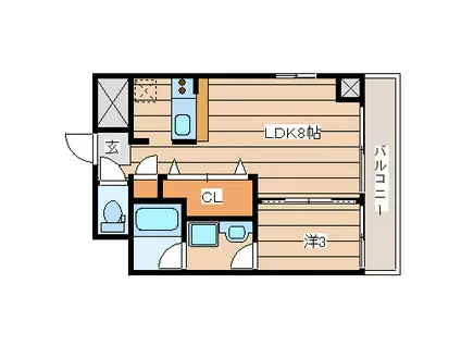 バリューIII(1LDK/6階)の間取り写真