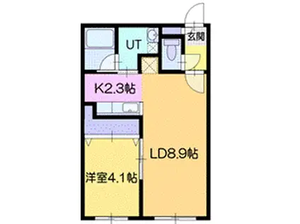 GAREDECIEL(1LDK/4階)の間取り写真