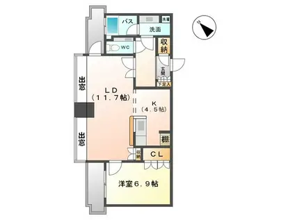 千種タワーヒルズ(1LDK/13階)の間取り写真