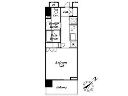KDXレジデンス白金Ⅱ(ワンルーム/11階)の間取り写真